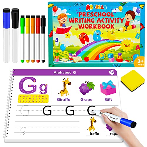 Handwriting Practice Book for Kids, Toddler Preschool Learning Activity for 3 4 5 Year Old, Kindergarten Educational Toys, Montessori Toys Learn ABERLLS