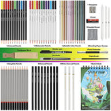 Vnzil 72 Pack Drawing Set Sketching Kit, Art Supplies for Artists, Beginners, Adults, Teens, Premium Art Kit with 50 Sheets Sketch Book, Colored, Vnzil