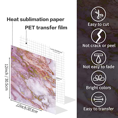 Infusible Transfer Ink Sheets for Cricut Mug Press,Marble Sublimation Ink Sheets for Tumblers Blanks Tshirts,8 Sheets 12x12inch - WoodArtSupply