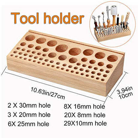 Jupean 458 Pieces Leather Kits, Leather Working Tools, Leathercraft Tools and Supplies with Instruction, Tool Holder, Leather Stamps Set, Prong JUPEAN