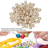 HERCHR 100Pcs Wooden Beads, Round Hole Unfinished Wood Beads for Crafts, Jewelry Making, DIY Crafting 20mm HERCHR