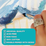 Horizon Group USA 9x12 Pre-Stretched Canvas Value Pack of 8, Primed, Perfect for Painting Projects, Watercolor, Oil & Acrylic Paints, Paint Canvas Horizon Group USA