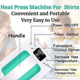 KORGOL Heat Press Machine for T Shirts, 7" × 5" Portable Mini Heat Press Fast Even Heat, Easy Press T Shirt Printer Machine with Insulated Base,for KORGOL
