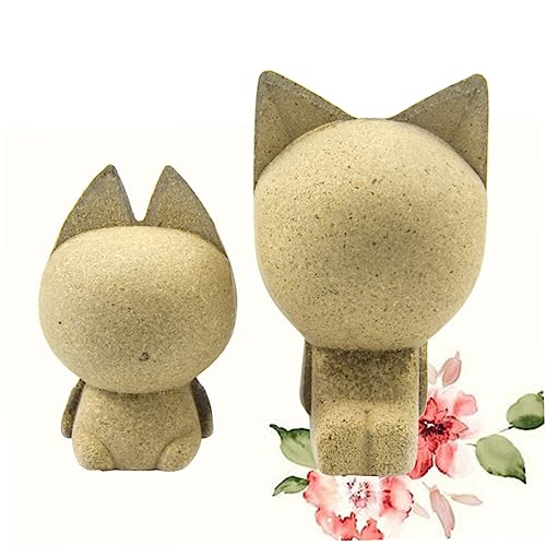 EXCEART 2pcs Blank Wood 3D Cat Crafts Wood Cat Centerpiece Blank Wood Figures Wood Peg Doll People Easter Craft Supplies Toys for Kids Wood Toys - WoodArtSupply