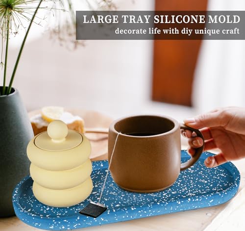 Wehous Large Resin Tray Mold, 13inch Oval Rolling Tray Molds, Big Silicone Tray Molds with Edges, Silicone Molds for Epoxy Resin, Jewelry Holder Wehous