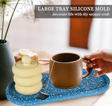 Wehous Large Resin Tray Mold, 13inch Oval Rolling Tray Molds, Big Silicone Tray Molds with Edges, Silicone Molds for Epoxy Resin, Jewelry Holder Wehous