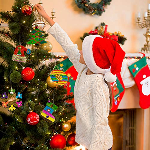 Anditoy 50 PCS Christmas Wooden Hanging Ornaments Unfinished Wood Slices Christmas Crafts for Kids DIY Christmas Decorations Party Supplies Favors Anditoy