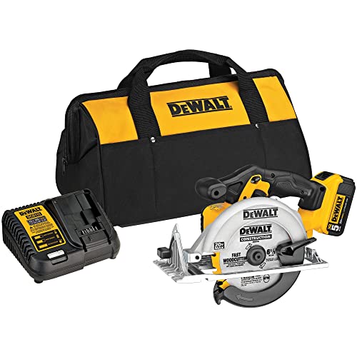 DEWALT 20V MAX 6-1/2-Inch Circular Saw Kit, with 5.0-Ah Battery and Charger (DCS391P1) - WoodArtSupply