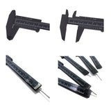 TamBee 6Inch 150mm Mini Caliper Double Scale Plastic Vernier Caliper for Jewelry Sliding Gauge Ruler Measuring Tool 5PCS(Black) TamBee