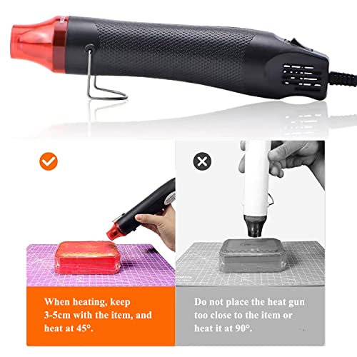 DIDODI Mini Heat Gun 300W Handheld Heat Gun Dual-Temperature 392℉ & 662℉ Hot Air Gun Electric Heating Tools for Removing Epoxy Cup Painting Resin Air - WoodArtSupply