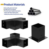 JEXALINE Heavy Alloy Steel Pergola Kit with 3-Way Brackets for 4"x 4" (Actual 3.6" X 3.6") Lumber，DIY Pergola Brackets Suitable for JEXALINE