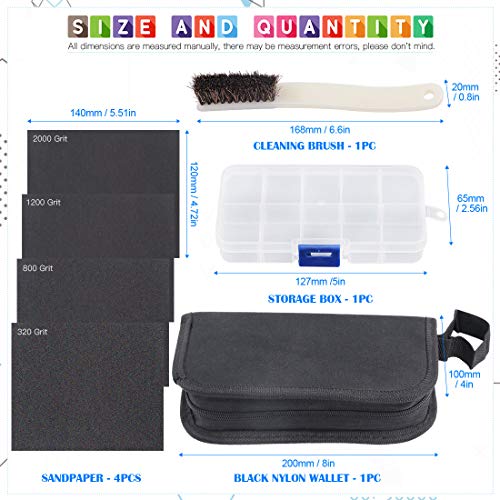 Glarks 18Pcs Assorted Wood Rasp Set Include 12Pcs Mini Hand Metal Files, A Brush and Storage Box with 4Pcs Sandpaper for Fixing Jewelers Diamond Wood Glarks