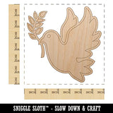 Peace Dove with Olive Branch Unfinished Wood Shape Piece Cutout for DIY Craft Projects - 1/8 Inch Thick - 6.25 Inch Size Sniggle Sloth