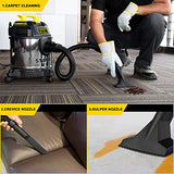 STANLEY 4 Gallon Wet Dry Vacuum, 4 Peak HP Stainless Steel 3 in 1 Shop Vacuum Blower with Powerful Suction, Vacuum for Job Site, Garage, Basement, Stanley