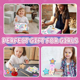 Ambesi Make Your Own Princess Wand Craft Kit, 4PCS Thick Wooden Fairy Wands with Gem Stickers & Ribbons, Art Kits for Toddler, Girls Painting Crafts Ambesi