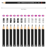 HOTCOLOR Drawing Pencils Set, 36pcs Art Supplies Set Sketching Pencil Set with Graphite Pencils,Dual Ended Color Pencils,Charcoal Pencils Set for HOTCOLOR