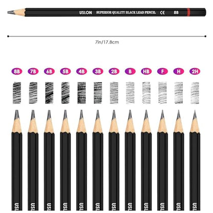 HOTCOLOR Drawing Pencils Set, 36pcs Art Supplies Set Sketching Pencil Set with Graphite Pencils,Dual Ended Color Pencils,Charcoal Pencils Set for