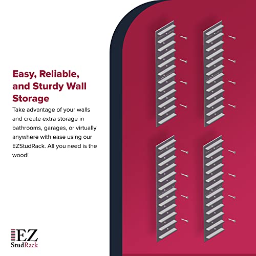 Made in USA | EZStudRack Adjustable Between Stud Shelf Bracket | Shelf Brackets for Wall Mounted Shelf | Shelving Brackets for Home | Garage Shelf EZStudRack