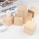6 Packs Wooden Blocks for Crafts, 3.15 Inch Pine Wood Cubes, 8 x 8 x 8 cm Wooden Cubes for Paint, Stamp, Decorate, DIY Projects and Personalized GNIEMCKIN