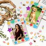 ZOCONE 12 Pcs Wooden Picture Frames for Craft, 7.5"x5.5" Unfinished Wood Photo Frames with Stand, DIY Wood Frame with Stickers, Resin Accessories, ZOCONE