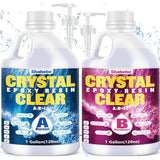 Shabebe Epoxy Resin 2 Gallon Kit, Upgraded Crystal Clear Resin Epoxy Food Safe with Pump, Self Leveling & Bubble Free Epoxy Resin with Anti-Yellowing Shabebe