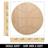 Basketball Doodle Unfinished Craft Wood Holiday Christmas Tree DIY Pre-Drilled Ornament Sniggle Sloth