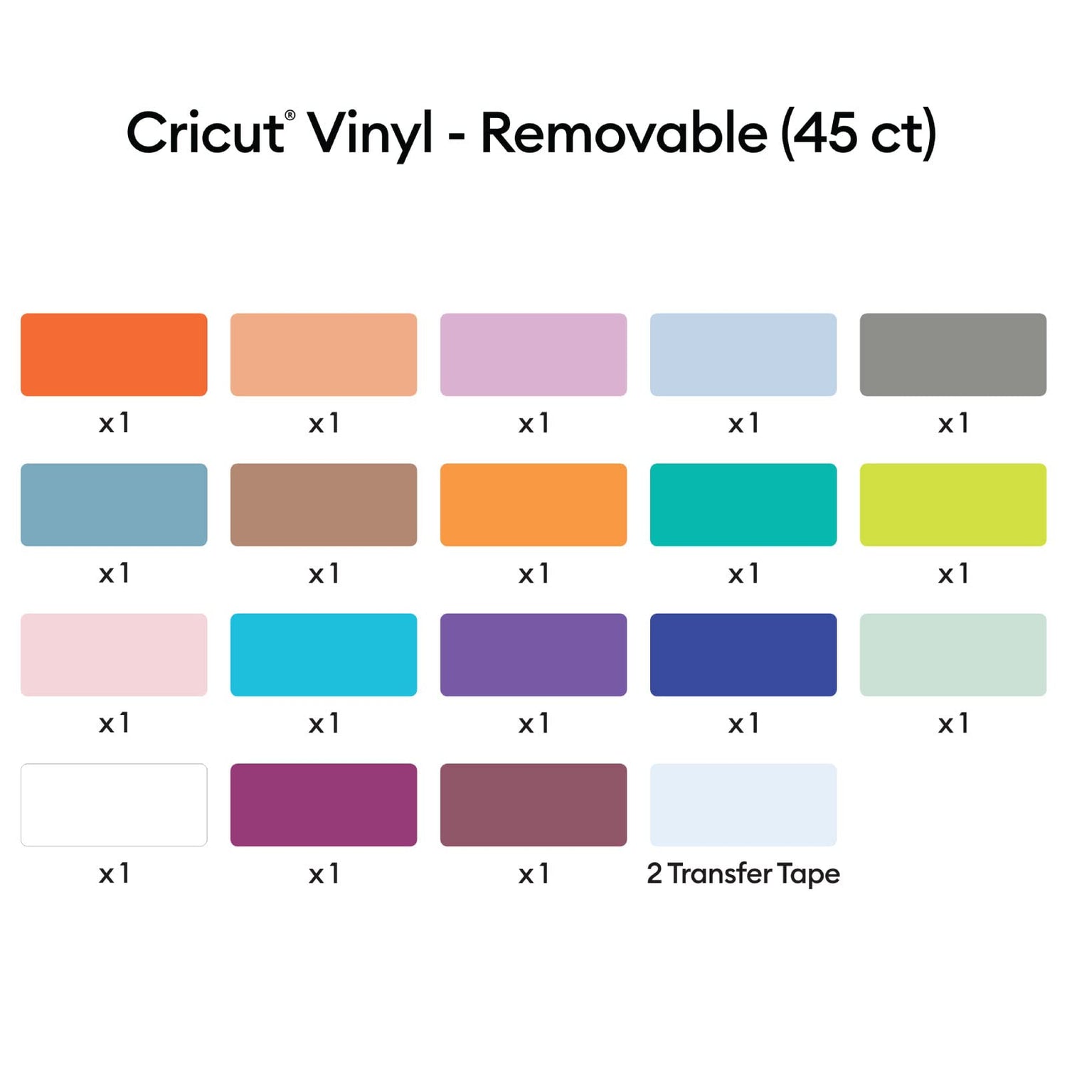 Cricut Removable - Everything Sampler, 12x12 Vinyl Sheets and Transfer Tapes, Create Long-Lasting DIY Projects, Durable for Cricut Machines, (Pack of Cricut