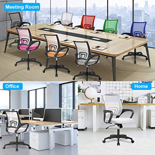 Home Office Chair Ergonomic Desk Chair Mesh Computer Chair with Lumbar Support Armrest Executive Rolling Swivel Adjustable Mid Back Task Chair for - WoodArtSupply