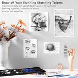 Drawing Kit, Shuttle Art 52 Pack Drawing Pencils Set, Professional Drawing Art Kit with Sketch Pencils, Graphite Charcoal Sticks, Drawing Pad in Shuttle Art