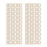 Amosfun 20pcs Unfinished Wood Ornament Wood Letter Ho Cutout Pieces DIY Craft Pendant for Xmas Tree Festive Hanging Decoration Amosfun