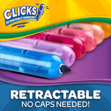 Crayola Clicks Retractable Markers (10ct), Washable Markers for Kids, Click Markers, School Supplies for Kids, Gifts, Ages 5+ Crayola