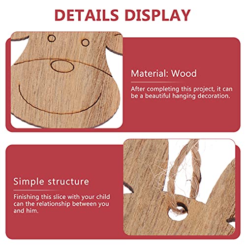 Housoutil 20PCS Wooden Deer Head Christmas Ornaments Pendant Hanging Wooden Pendant Decoration Wooden DIY Craft Christmas Tree Hanging Ornaments - WoodArtSupply