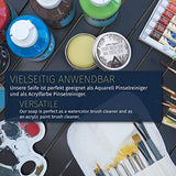 Tritart 100% Vegan Paint Brush Cleaner Soap for Makeup, Watercolor & Acrylic Paint Brushes - Lemon Scented Paint Soap for Cleaning Oil Paint Brushes Tritart