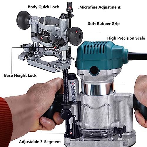 Dobetter Plunge Router Base For Compact Router, Aluminum Plunge Router Bracket Compatible with 65mm Diameter Palm Router-DBPB700 Dobetter