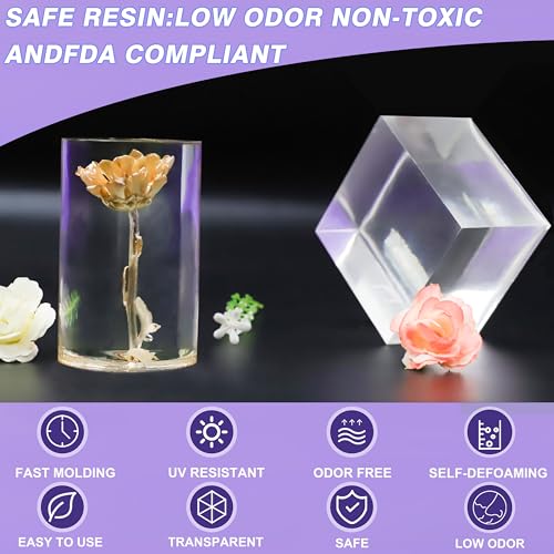 Epoxy Resin 16OZ - Crystal Clear Epoxy Resin Kit - Self-Leveling
