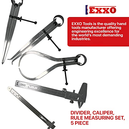 EXXO Tools Caliper Measuring Set - Calipers Measuring Tool Inside Caliper Outside Caliper Spring Divider Steel Measurement Tool Woodworking Tools EXXO