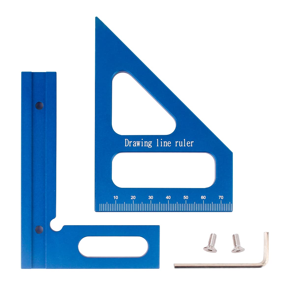 KETIPED 3D Multi-Angle Measuring Ruler,45/90 Degree Aluminum Alloy Woodworking Square Protractor, Miter Triangle Ruler High Precision Layout - WoodArtSupply