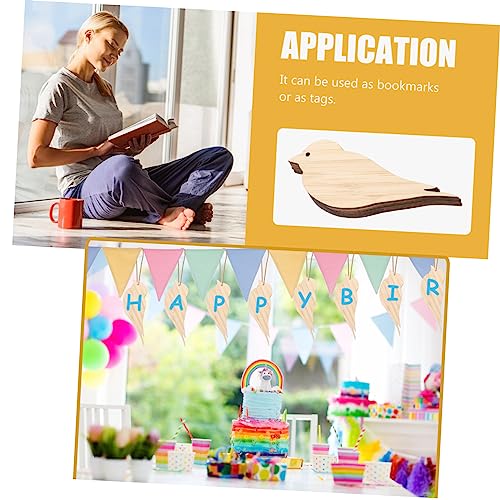 FUNOMOCYA 6pcs Blank Bamboo Bookmark DIY Craft Bookmark Tag Blank Cardstock Bookmarks Unfinished Bookmarkers DIY Blank Bookmarks Present Labels Book FUNOMOCYA