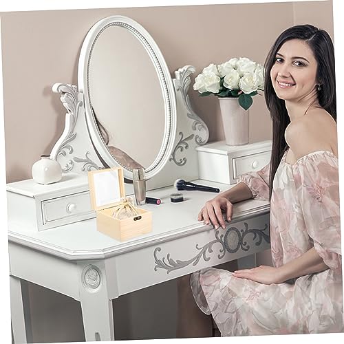 Holibanna 2pcs Box Wooden Storage Box Jewelry Container Wooden Treasure Containers Jewelry Organizer Clear Earring Display Holder Earring Gift Boxes Holibanna