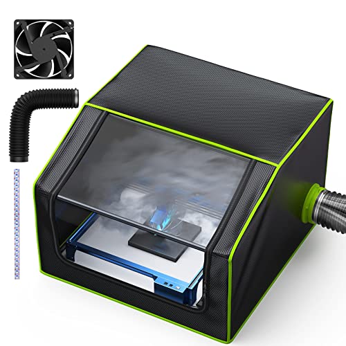 BROVR Laser Engraver Enclosure with Exhaust Fan, Pipe and LED Light, True Fireproof & Dustproof Laser Enclosure for Most Laser Cutter, Insulates - WoodArtSupply