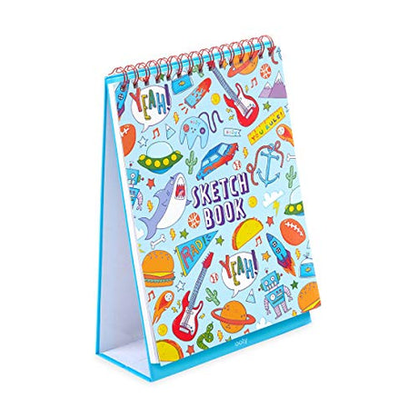 OOLY Sketch and Show Standing Sketchbook with 45 Large 10.5 x 8" Pages, Perforated to be Easily Removed, 120 GSM/ 32lb, Perfect for Markers, Colorerd Ooly