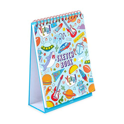 OOLY Sketch and Show Standing Sketchbook with 45 Large 10.5 x 8" Pages, Perforated to be Easily Removed, 120 GSM/ 32lb, Perfect for Markers, Colorerd