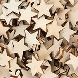 Framendino, 200 Pack Wood Stars Cutouts Unfinished Wooden Stars Pieces Blank Slices for DIY Crafts Wedding Party 1 Inch Framendino