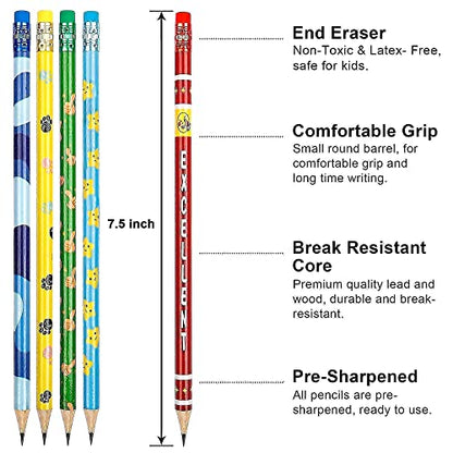 Shuttle Art Pencils and Erasers Bundle, Set of 180 Pack Assorted Colorful Pencils + 120 Pack Pink Erasers Bulk - WoodArtSupply