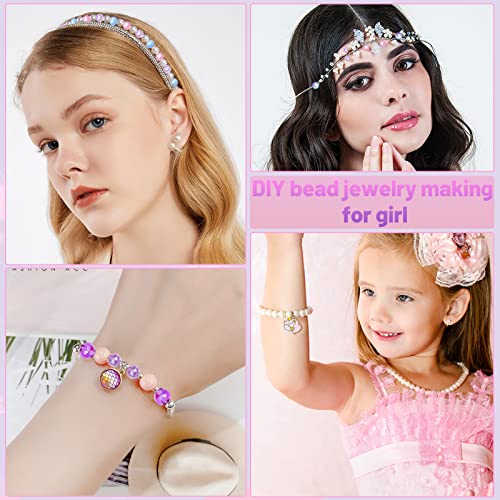 Cludoo 773Pcs Mermaid Charm DIY Beads for Jewelry Making, Unicorn DIY Bracelet Making Bead Kit for Kids Girls with Pearl Starfish Shell, Ocean Pearl Cludoo