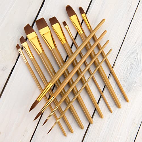 Royal Brush Manufacturing Royal and Langnickel Zip N' Close 12-Piece Brush Set, Soft Brown Taklon - WoodArtSupply