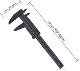 TamBee 6Inch 150mm Mini Caliper Double Scale Plastic Vernier Caliper for Jewelry Sliding Gauge Ruler Measuring Tool 5PCS(Black) TamBee