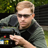 NoCry Lightweight Tinted Safety Glasses with UV 400 Protection, Anti Fog and Anti Scratch Coating and Grey Wrap Around Lenses; ANSI Z87.1 Certified NoCry