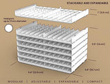 TOOLI-ART 72 Art Marker Storage Tray Desk Organizer Holder, Adjustable Dividers, Modular, Expandable, Stackable, Fit Most Pen, Pencil, Brushes. TOOLI-ART