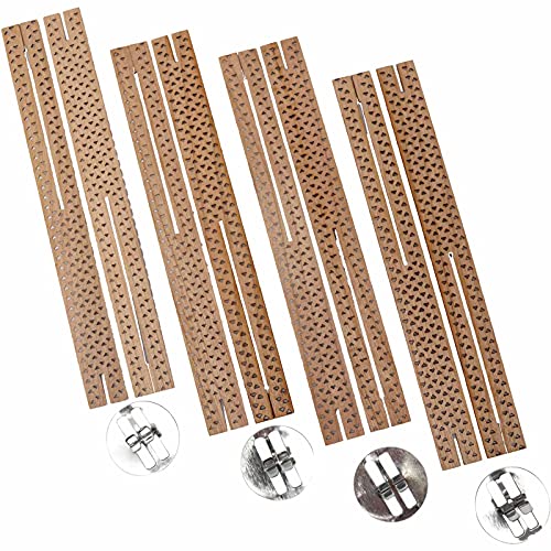 BUENNUS 10 Set Wooden Candle Wicks Crackle Natural Cross Wood Wicks for Candle Making 5.1x0.5inch Hollow Wooden Wick with Metal Base Stand for Soy BUENNUS